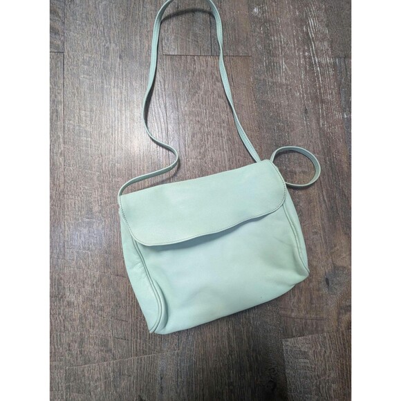 Mint Green Leather Purse by Samantha Scott: Medium Shoulder Crossbody Handbag - Picture 13 of 14
